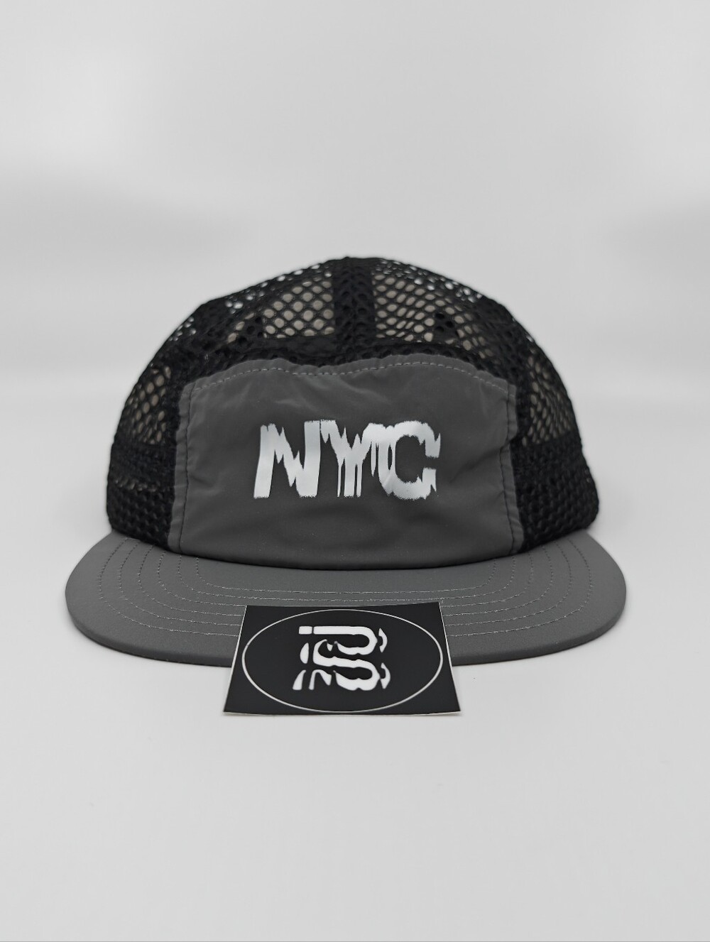 OS Bandit Running RUN CITY NYC Marathon Open Mesh Hat - Gray Reflective